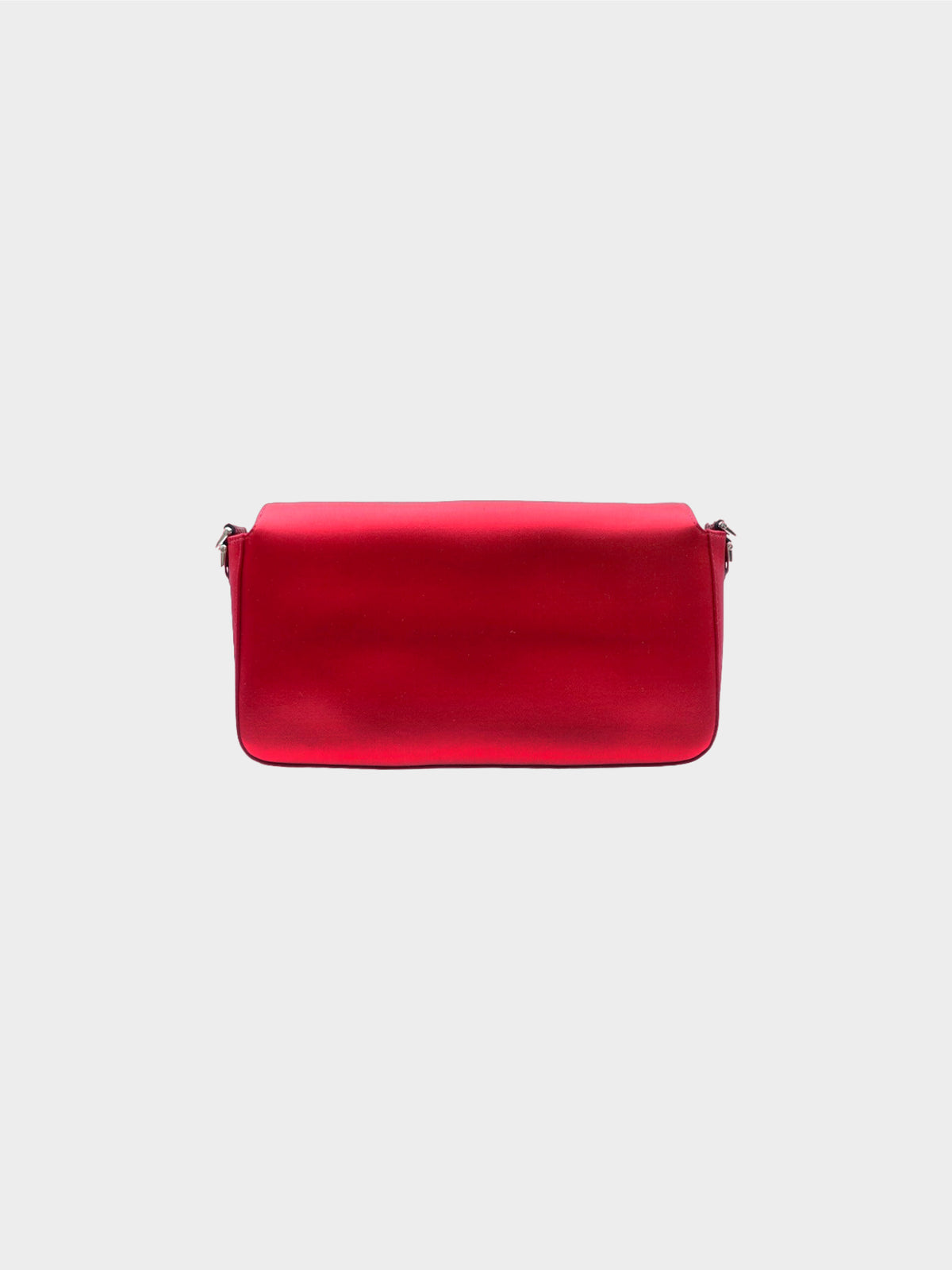 Fendi 2020s Dark Red Satin Baguette