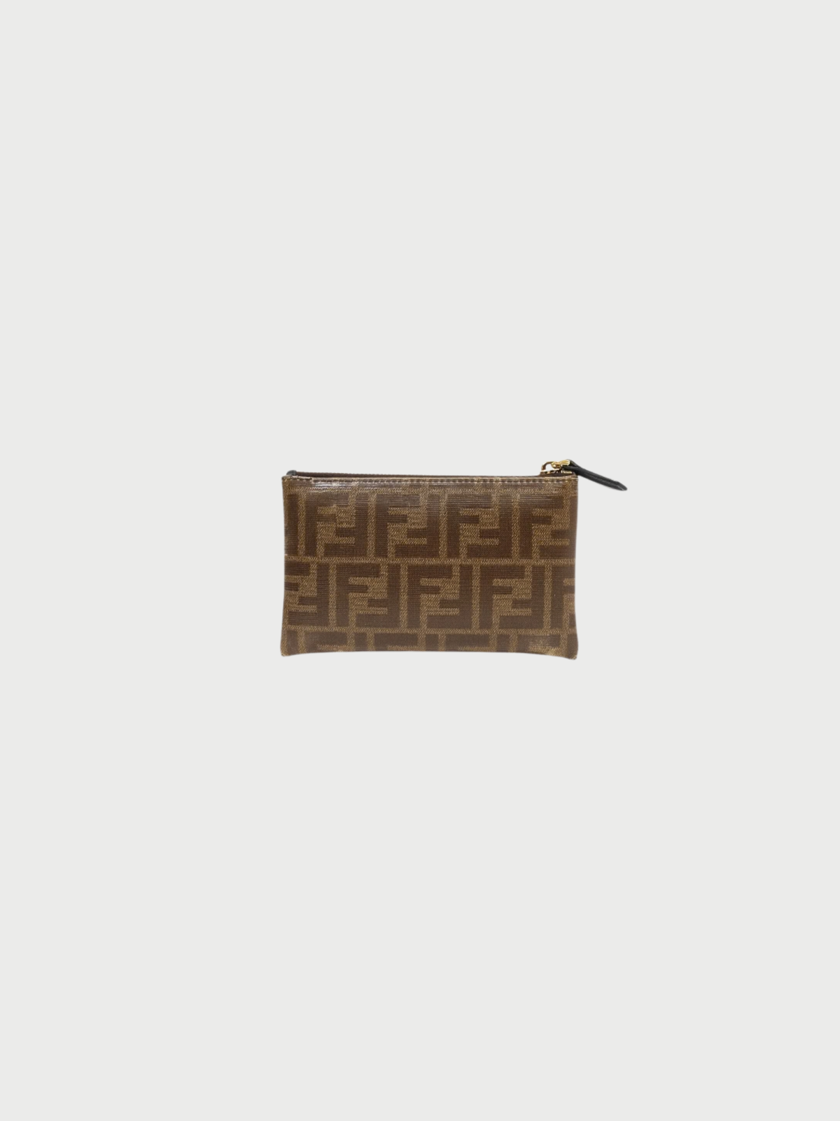 Fendi 2000s Brown Zucca PVC Mini Pouch