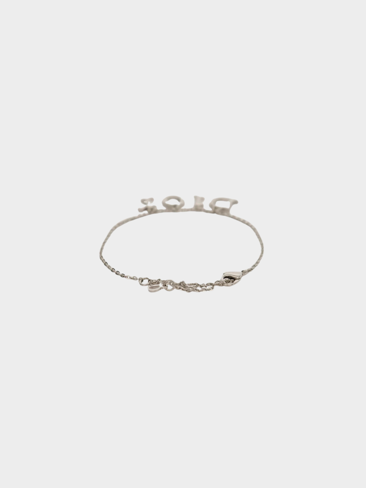 Christian Dior 2000s Silver Logo Charm Bracelet