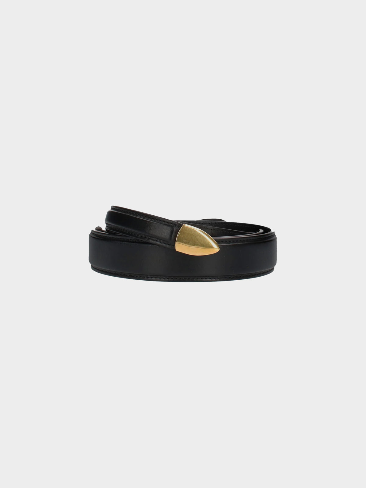 Céline by Phoebe Philo 2010s Black and Gold Leather Belt