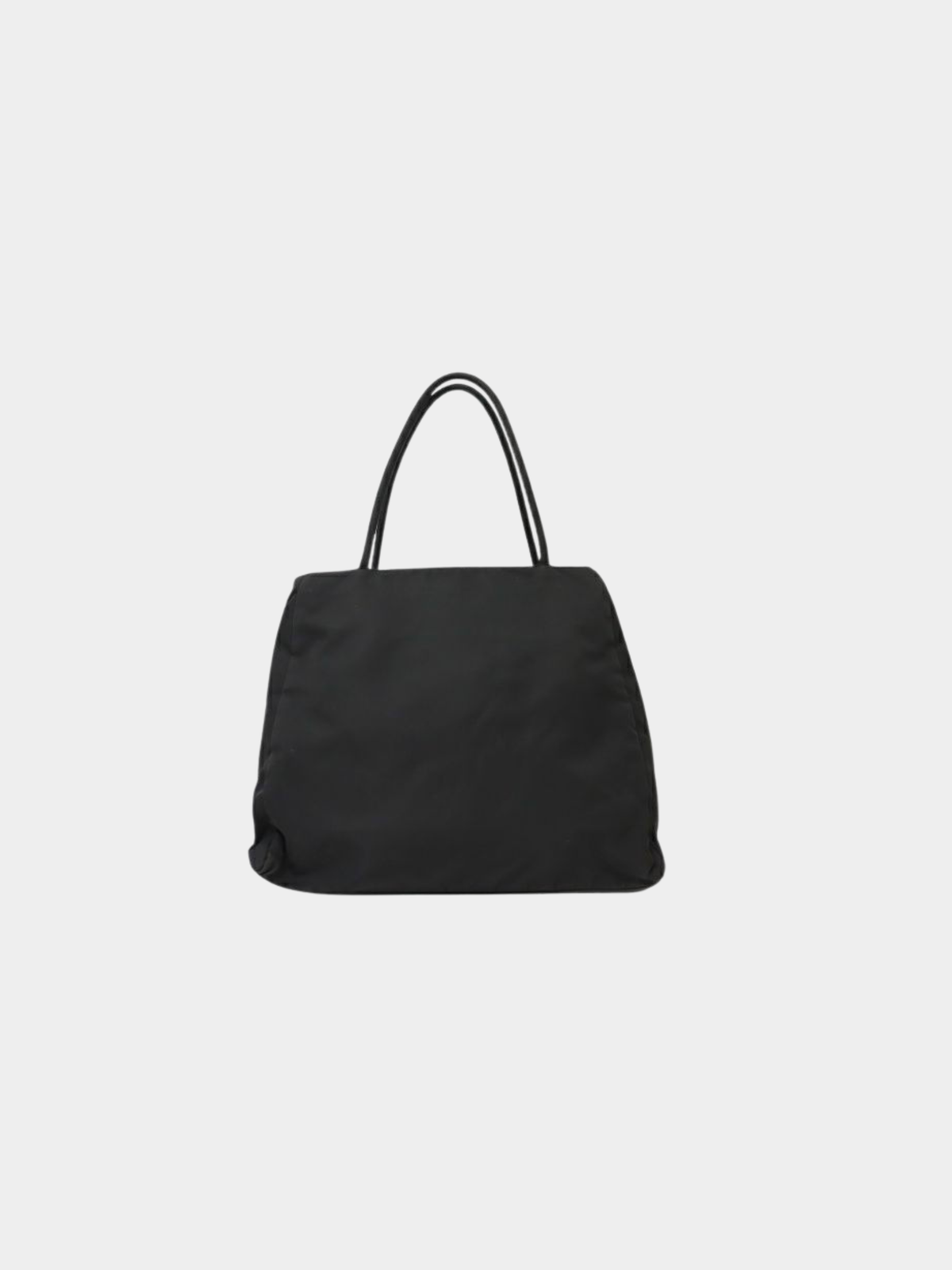 Prada 2000s Black Triangle Logo Hardware Nylon Tote Bag