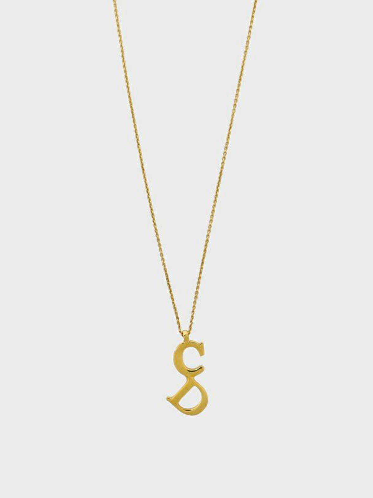 Christian Dior 2000s Gold CD Pendant Necklace