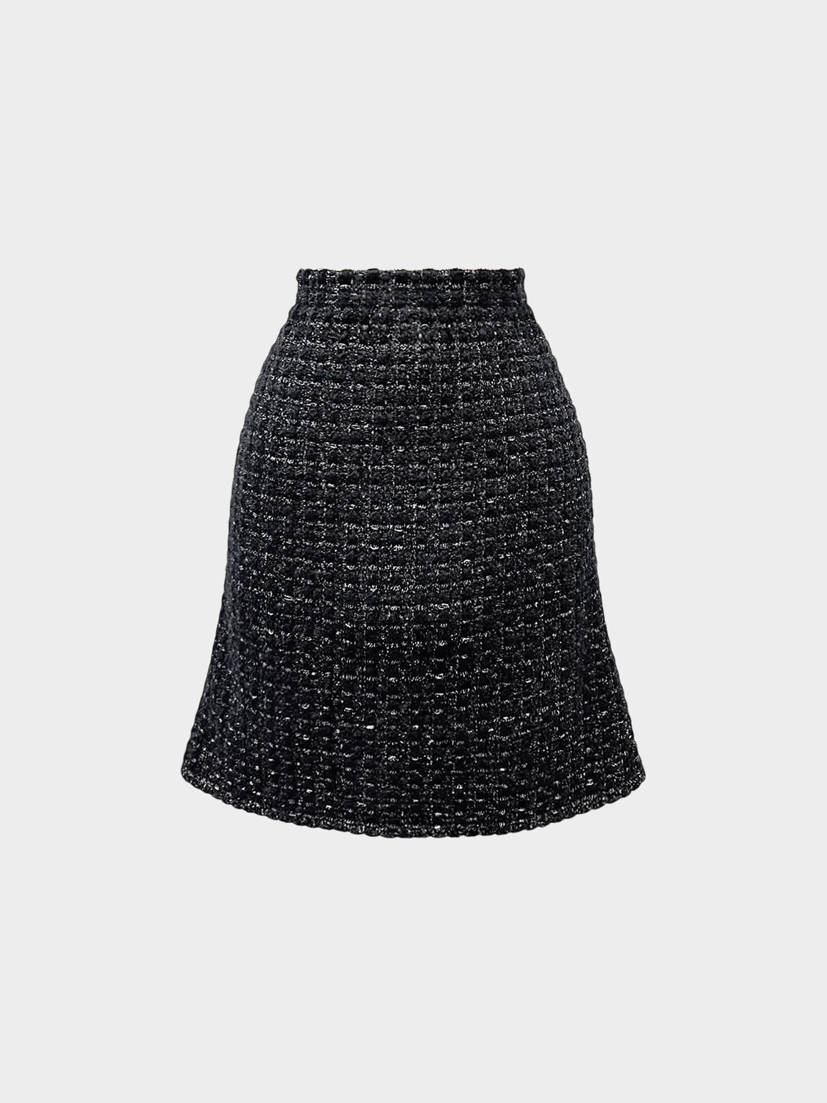 Chanel FW 2017 Black with Gold Thread Knit Skirt