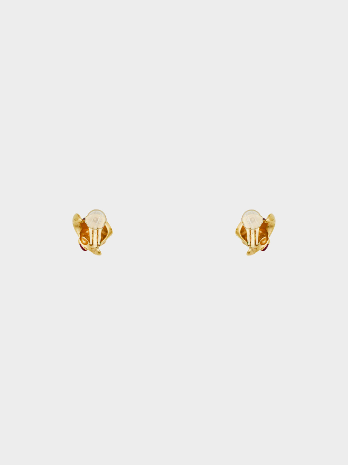 Chloé 1990s Gold Hat with Acorn Clip-On Earrings