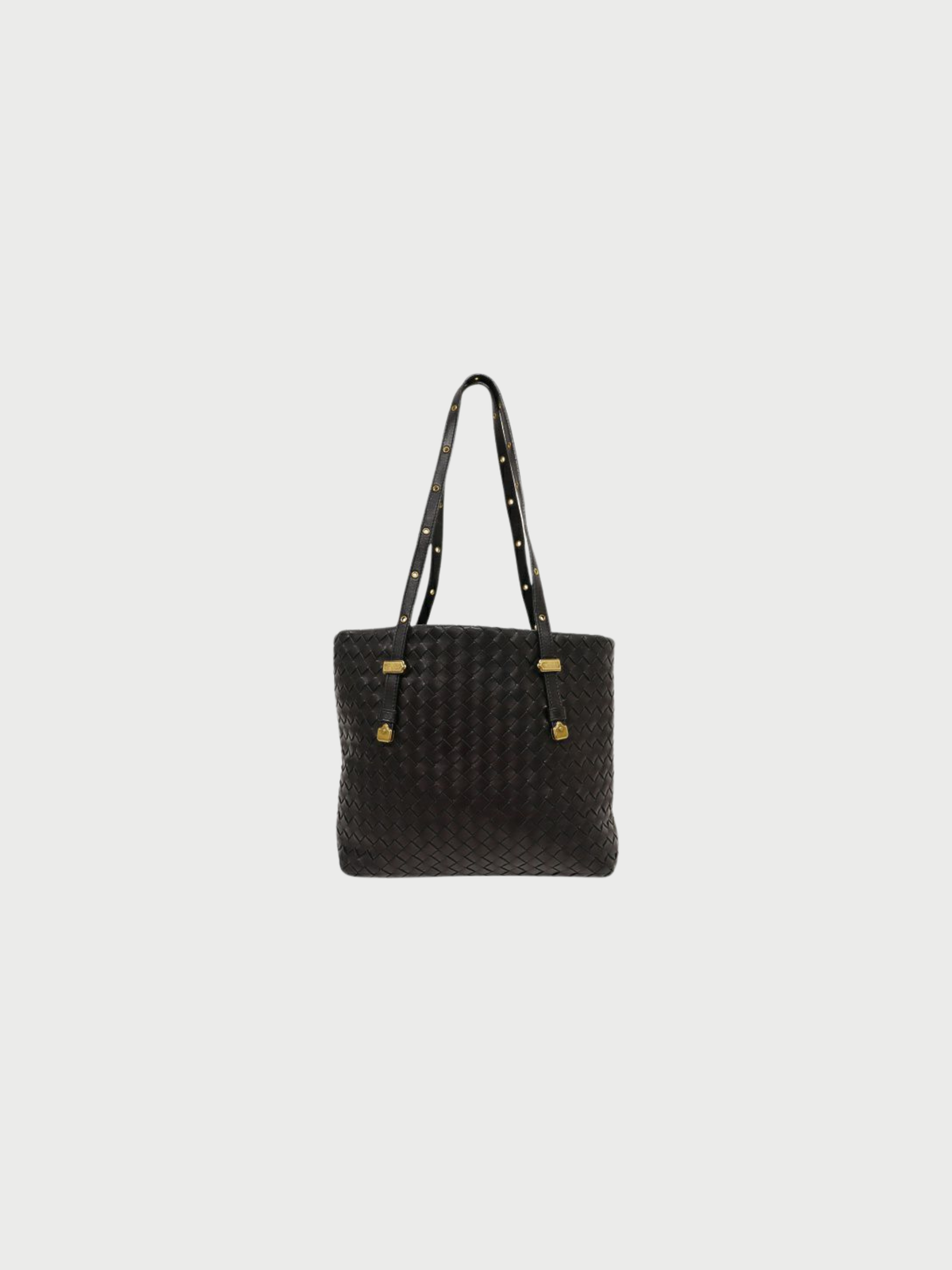 Bottega Veneta 2000s Black Leather Intrecciato Tote Bag