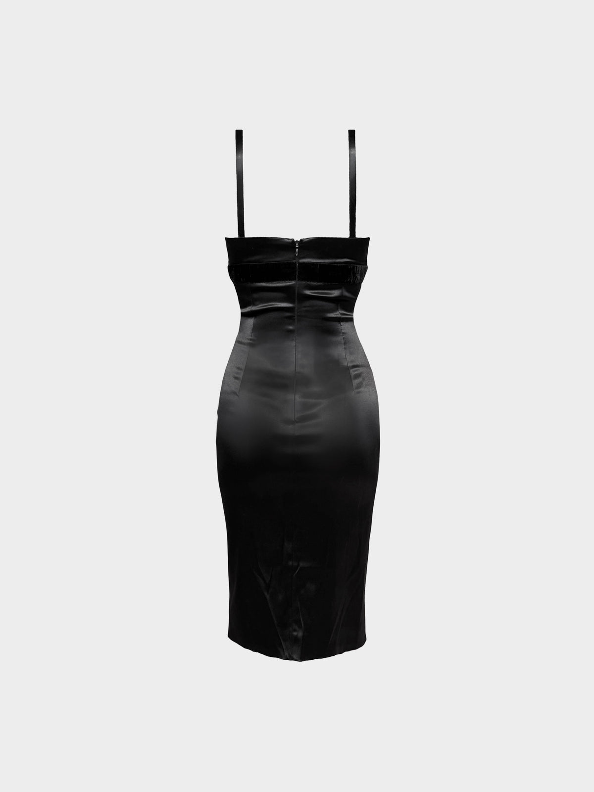 Dolce and Gabbana 2010s Black Satin Bodycon Dress