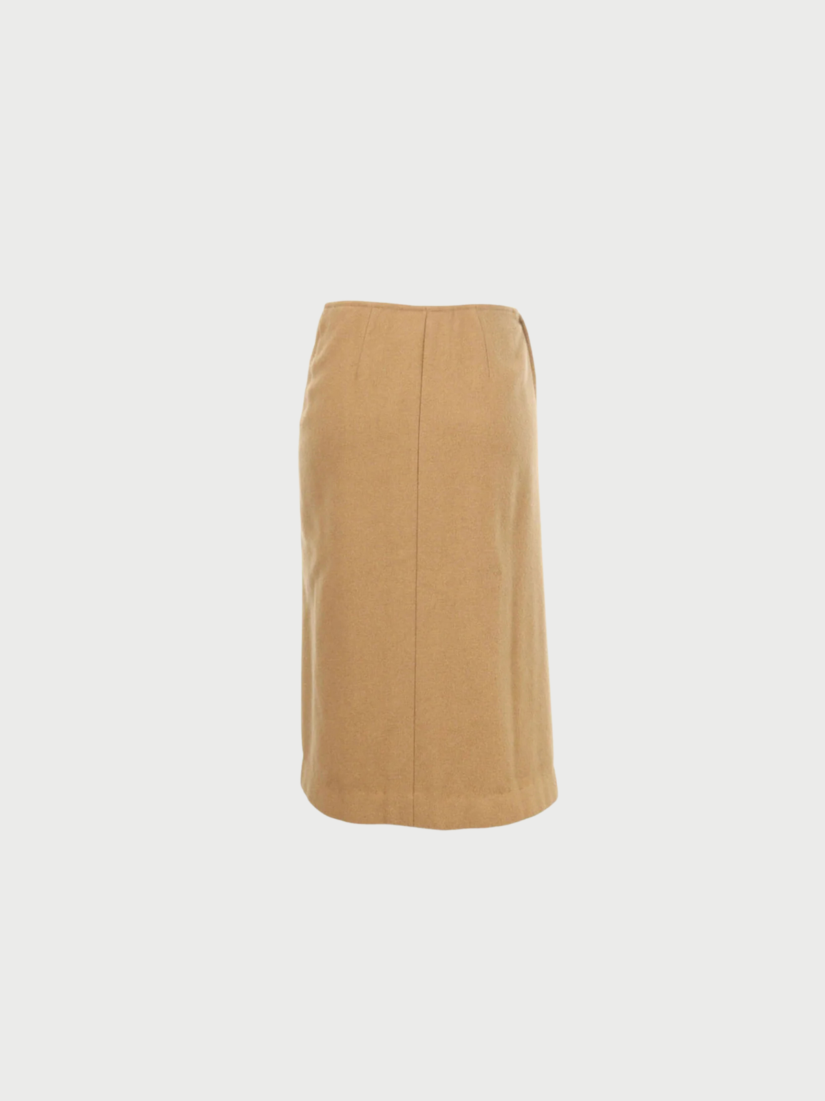 Hermès 1990s Beige Wool Sheepskin Wrap Skirt
