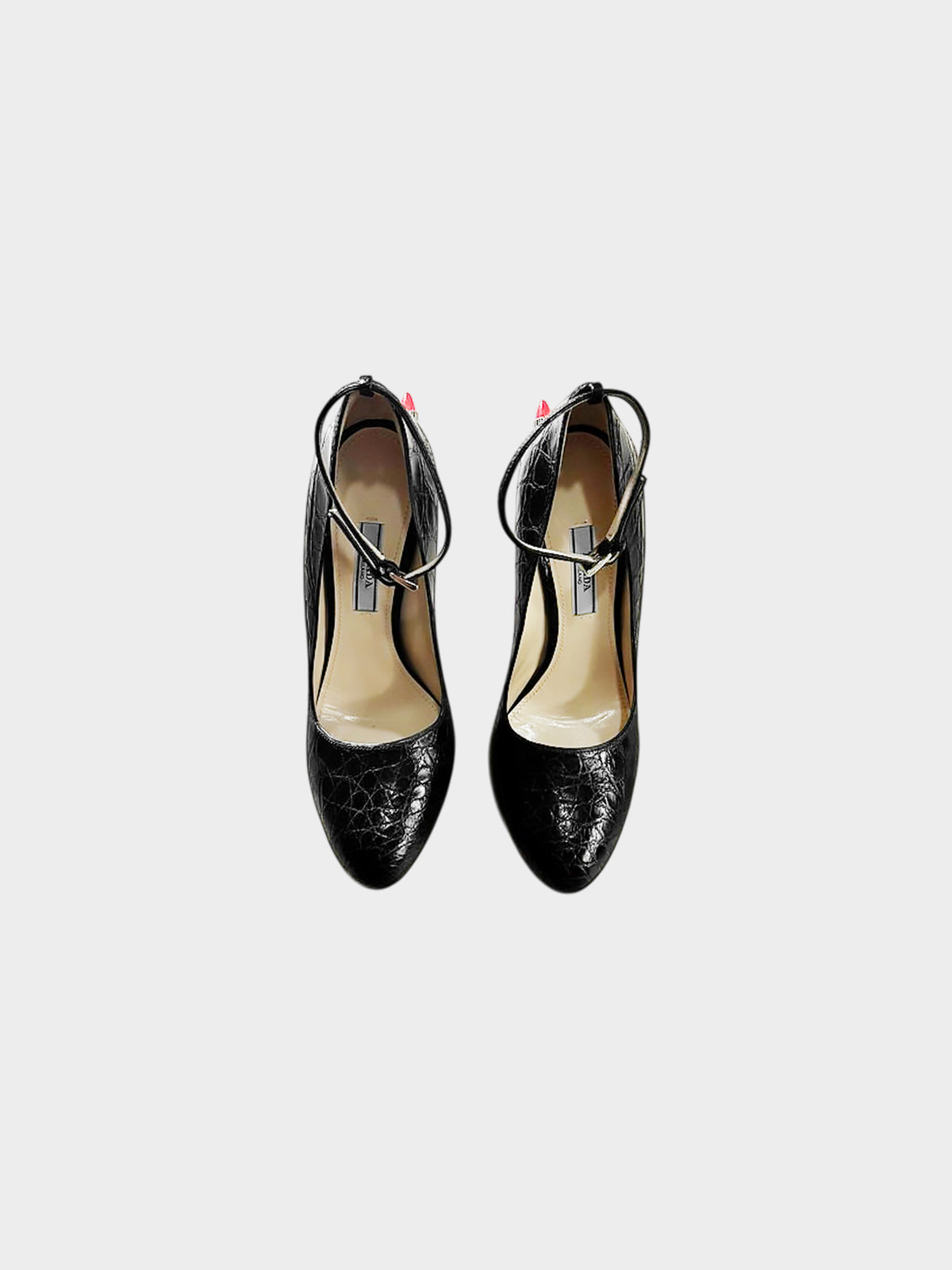 Prada 2012 Rare Black Crocodile Leather Rocket Flame Pumps