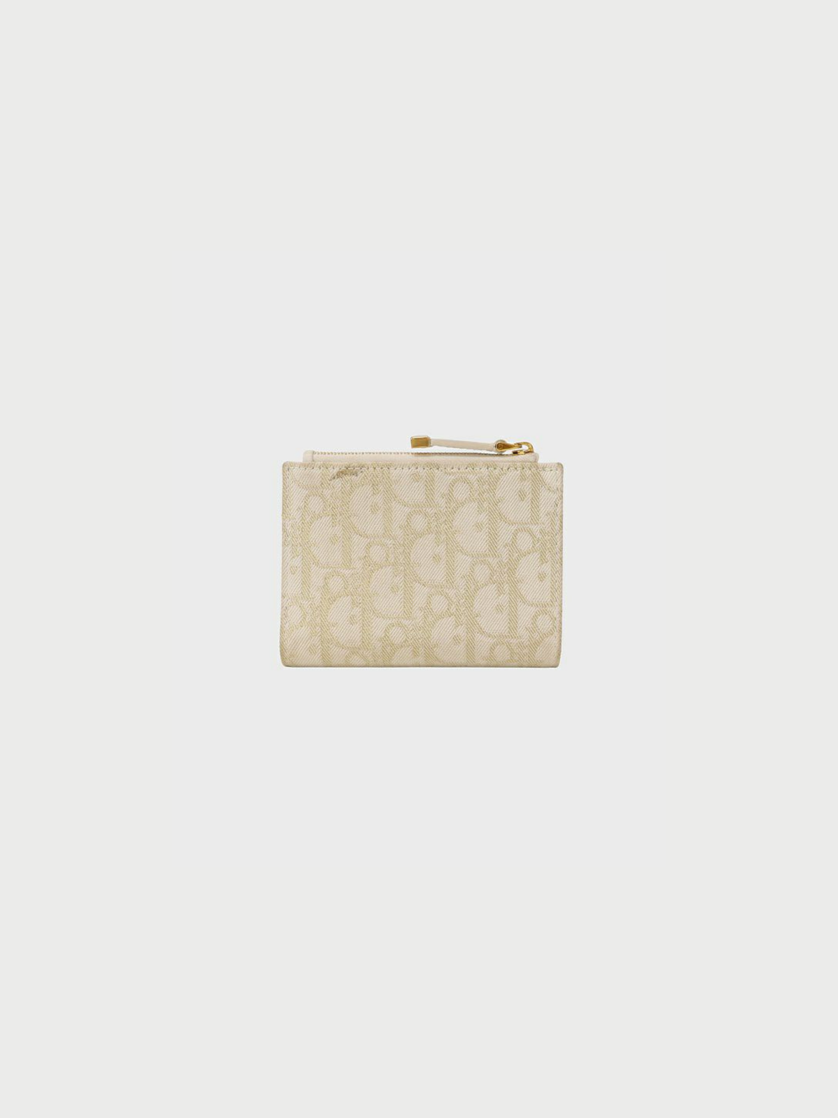 Christian Dior 2000s White Gold Canvas Trotter Pattern Wallet
