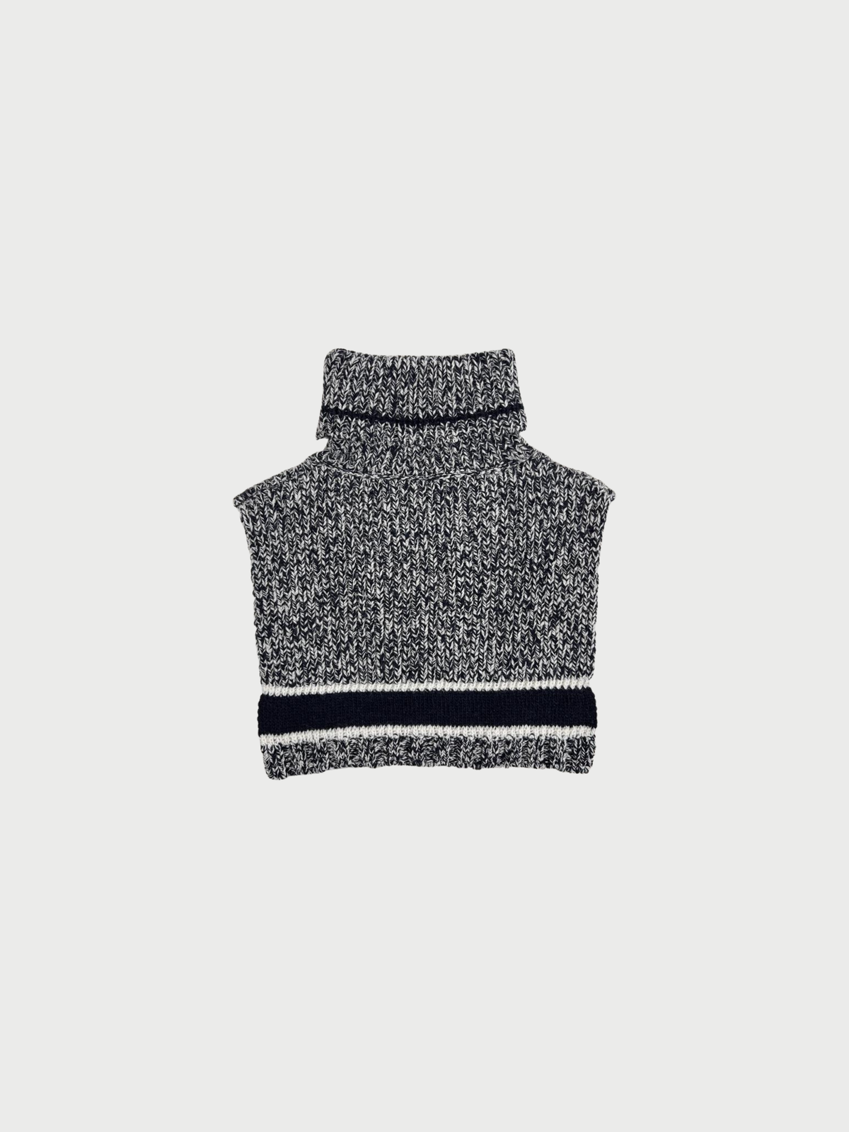 Christian Dior 2011 Navy Cream Wool Cashmere Knit Logo Dickey