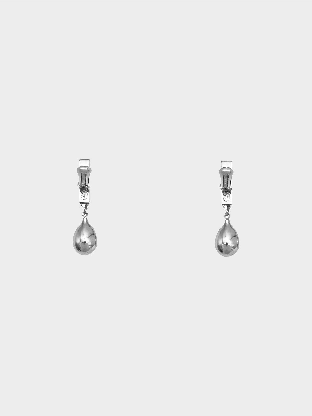 Christian Dior 2000s Dior Logo Bar Teardrop Rhinestone Clip-On Earrings