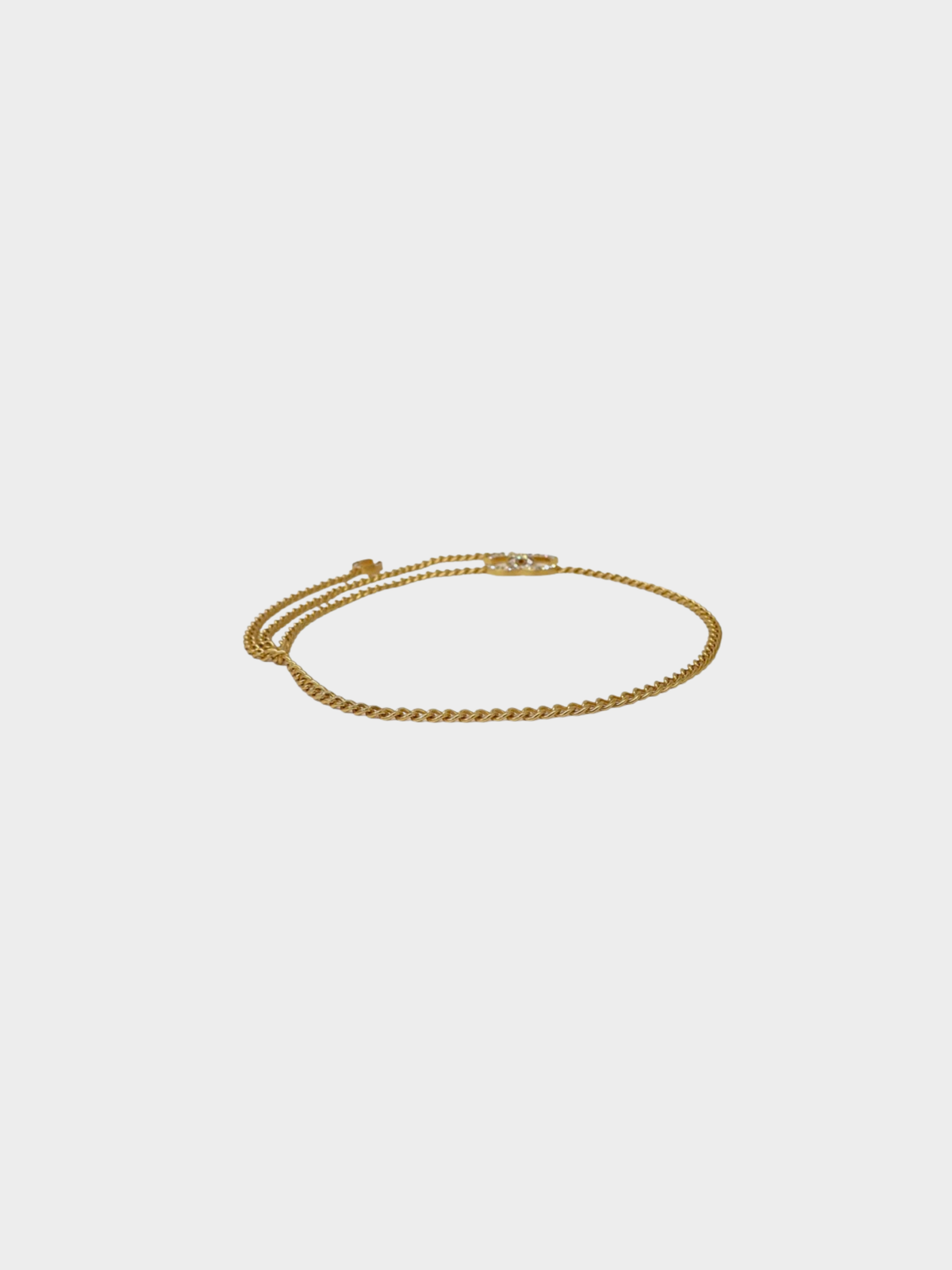 Chanel 2002 Gold Coco Rhinestone Chain Belt