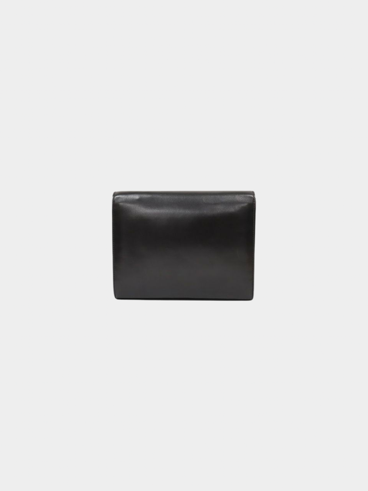 Celine 2000s Black Triomphe Leather Shoulder Bag