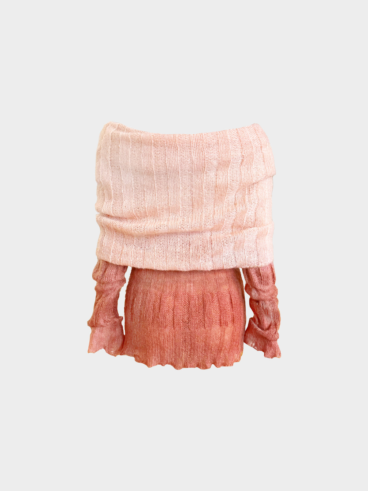 Roberto Cavalli 2000s Bi-color Pink Long Sleeve Knit Dress/Top