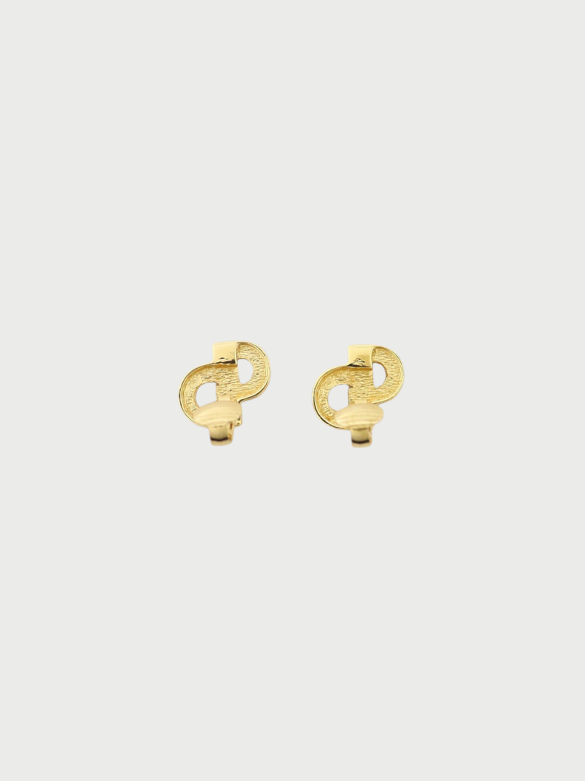 Christian Dior 2000s Gold CD Rhinestone Earrings