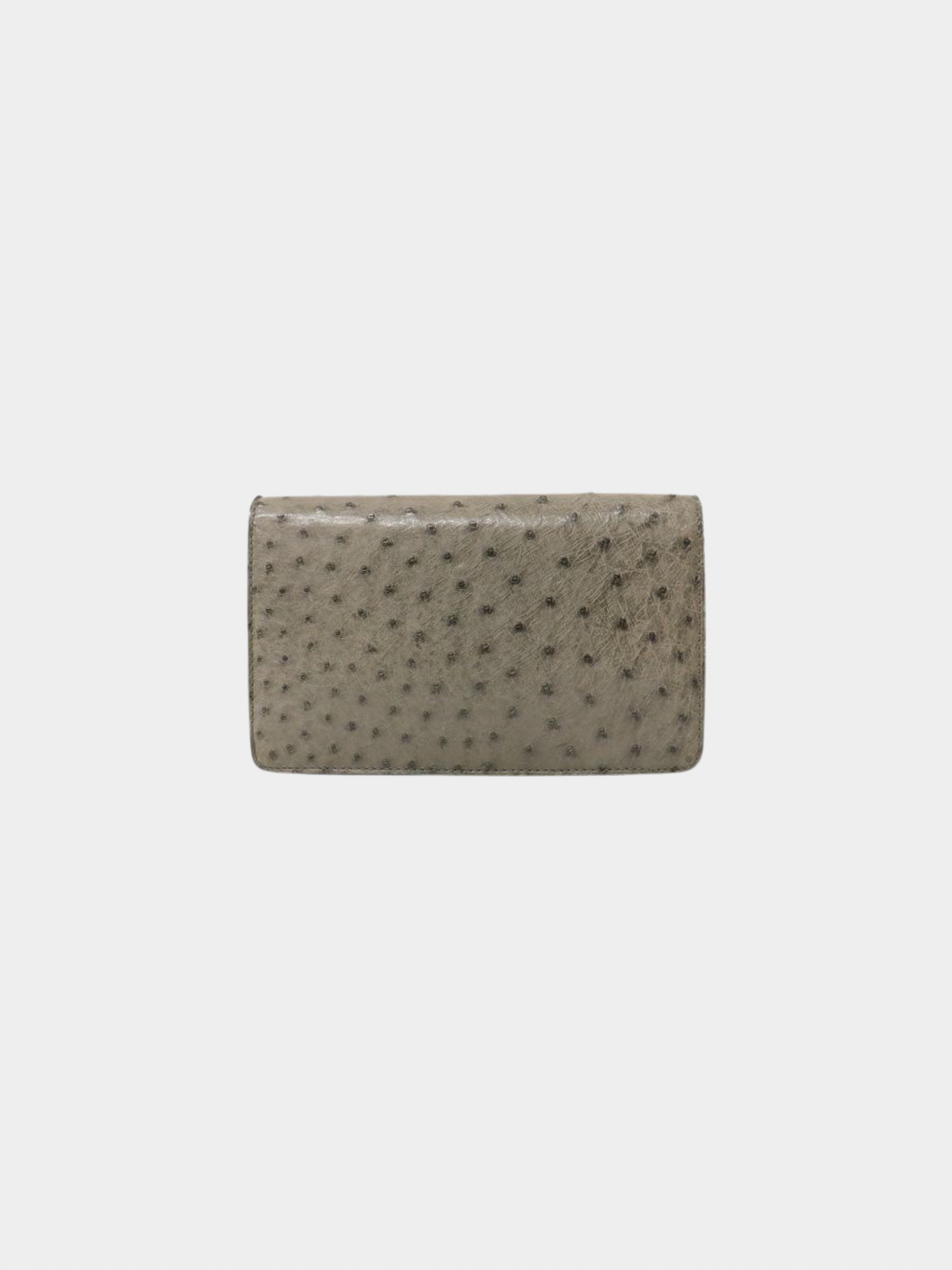 Celine 2000s Gray Star Ball Ostrich Leather Chain Shoulder Bag