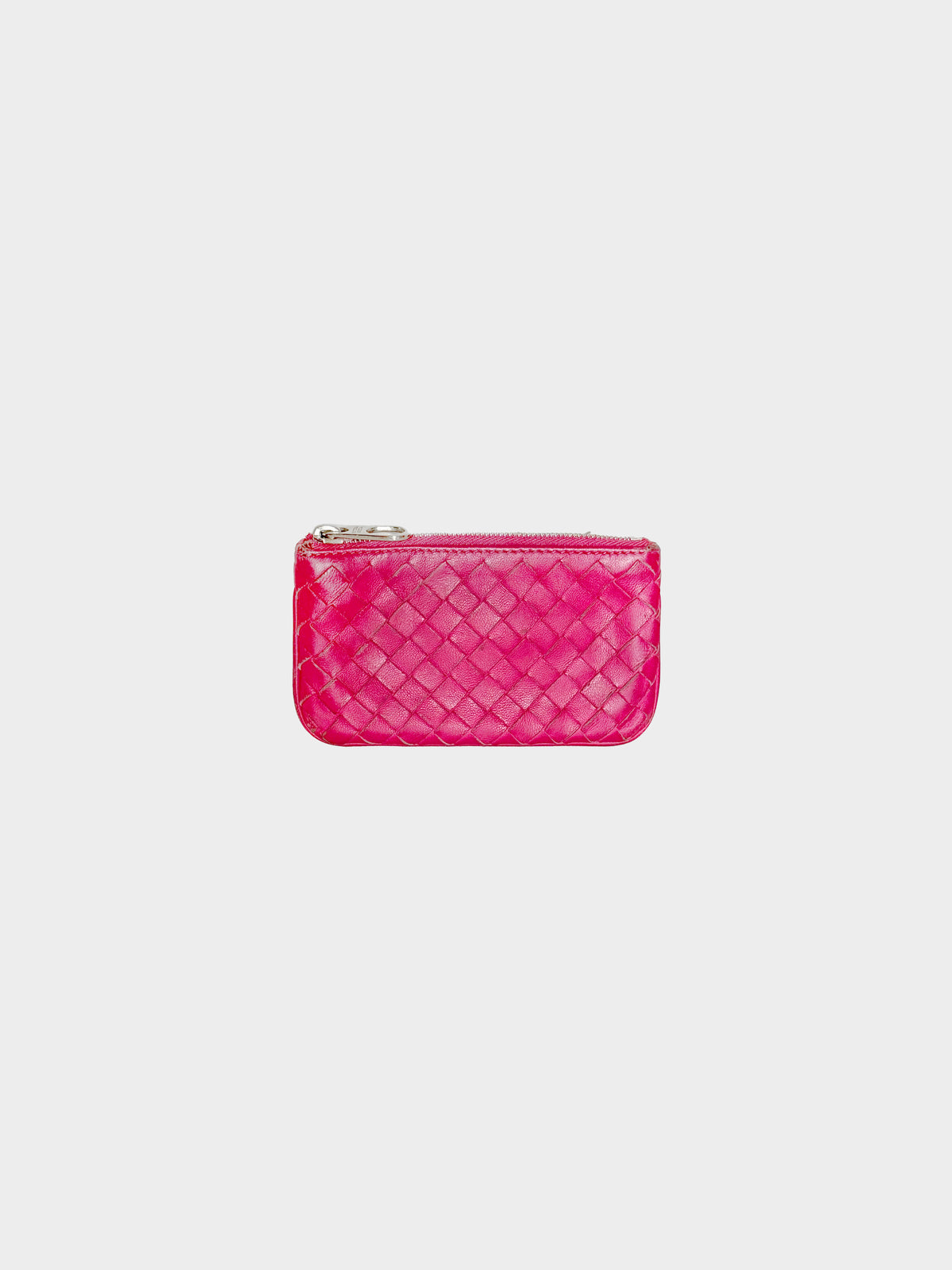 Bottega Veneta 2000s Pink Woven Leather Key Case