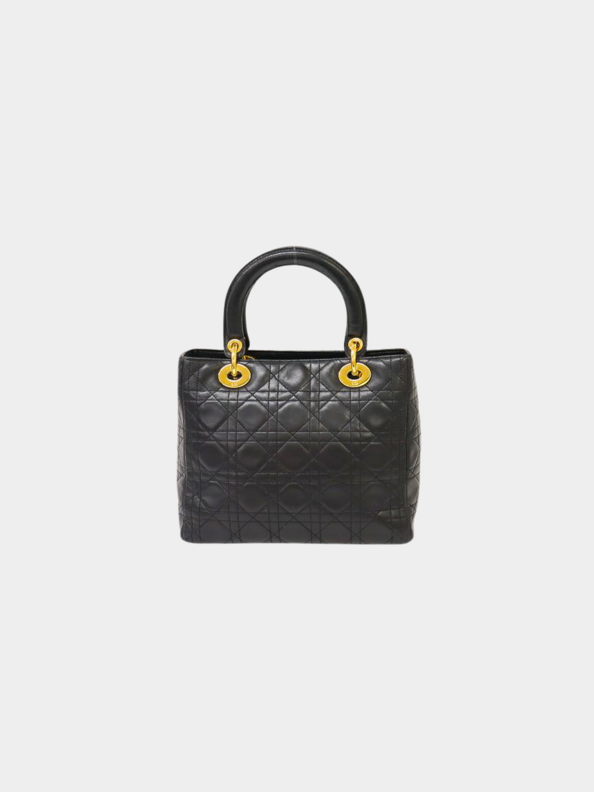 Christian Dior 2000s Black Lady Dior Leather 2-Way Bag