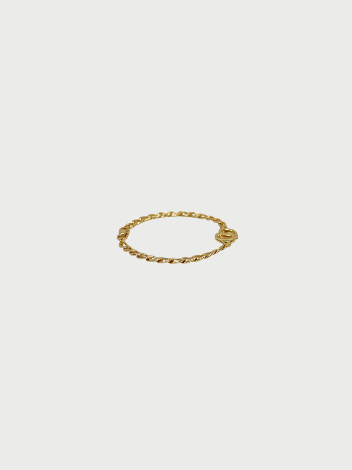 Christian Dior 2000s Gold Plated Metal CD Ribbon Bracelet