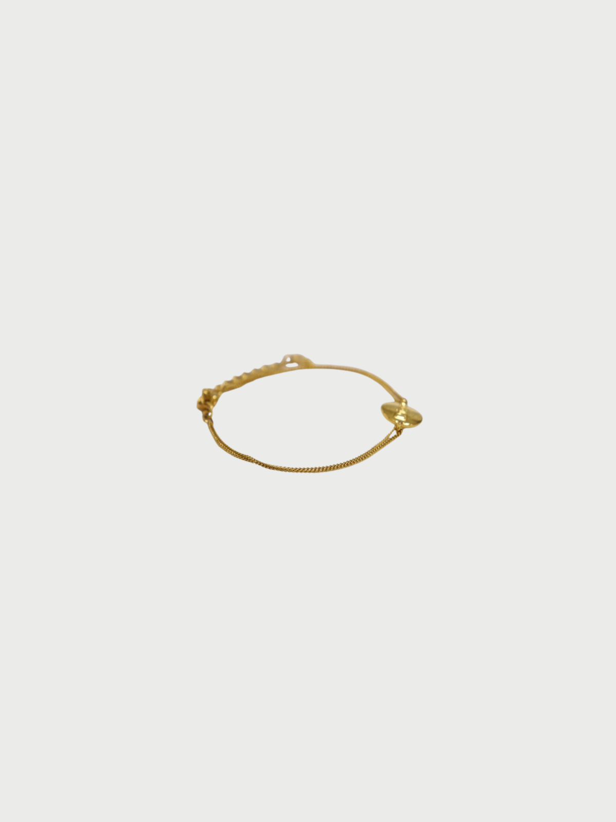 Christian Dior 2000s Gold Plated Metal Circle Logo Bracelet