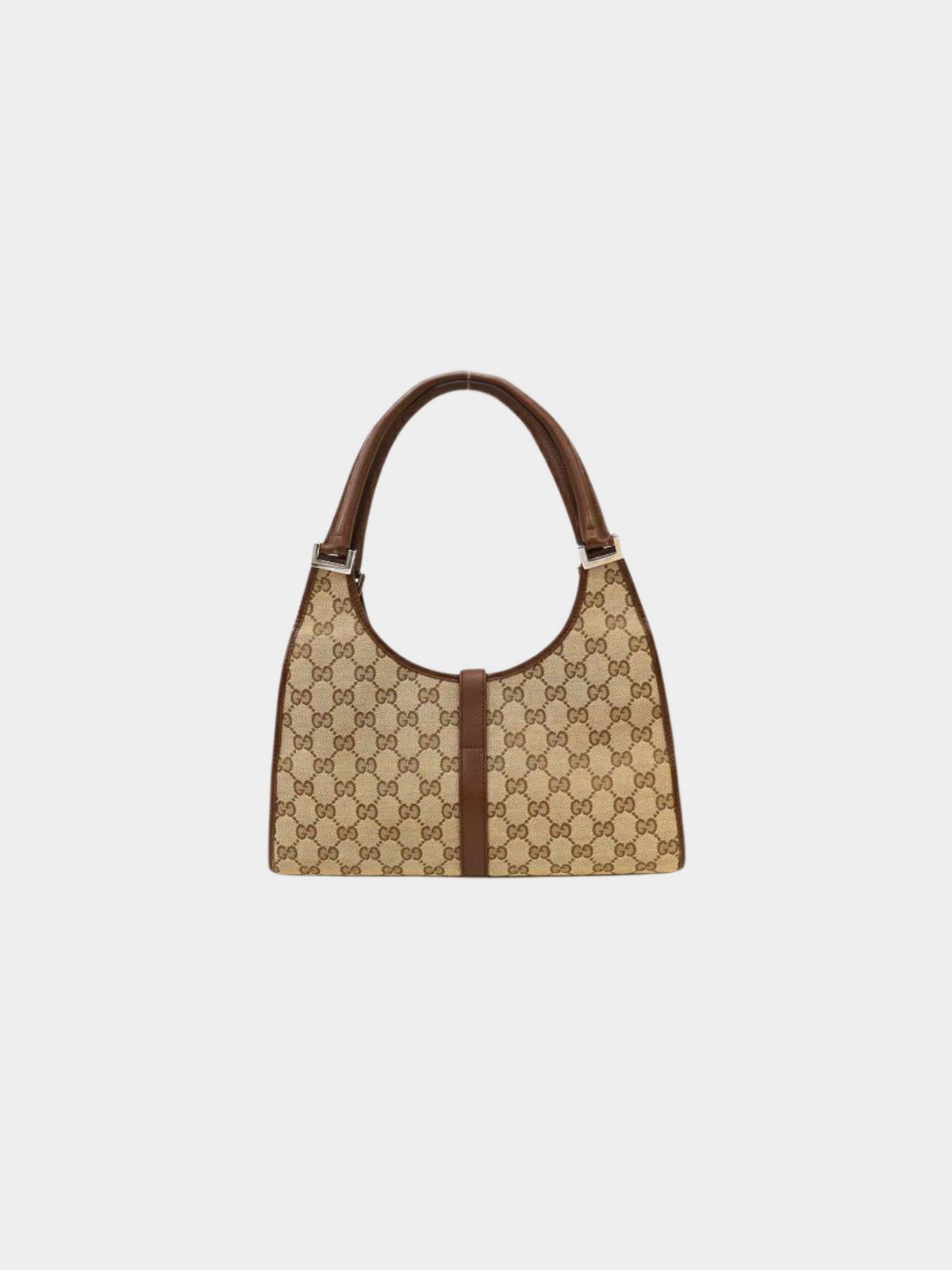Gucci 2000s Beige Brown GG Jackie Canvas Handbag