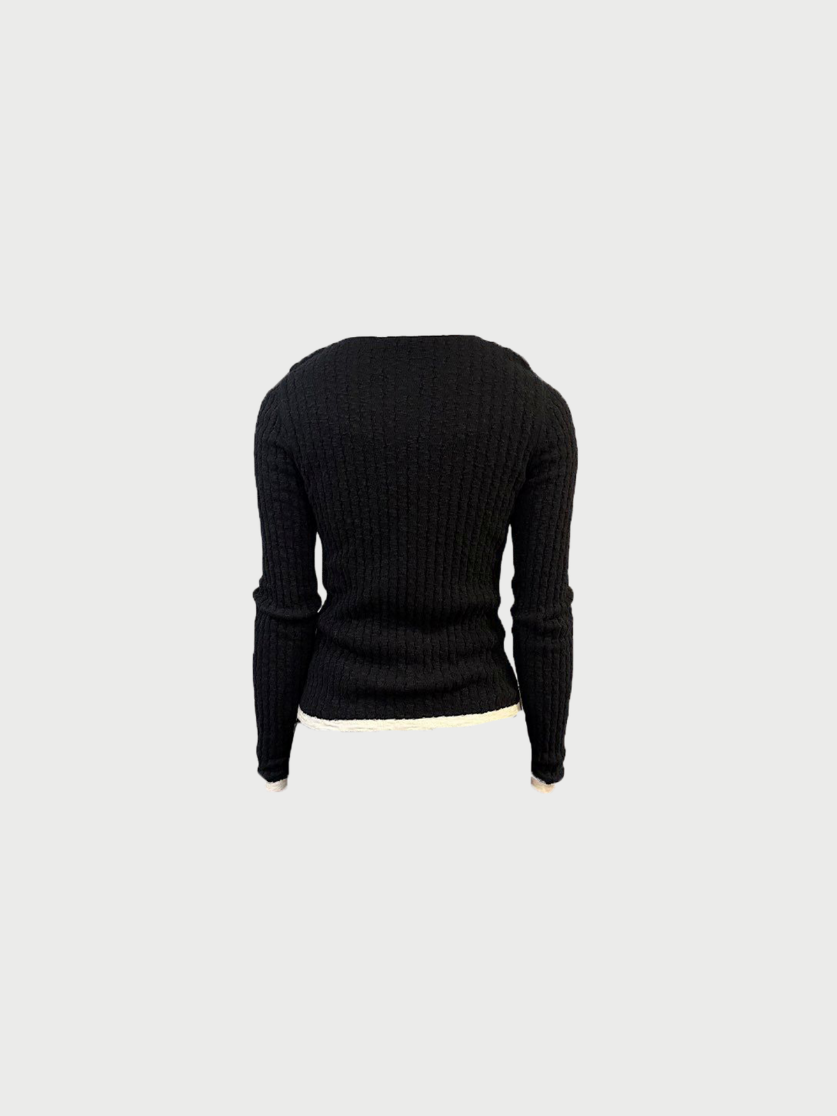 Chanel 2010s Black Cotton Knit Top