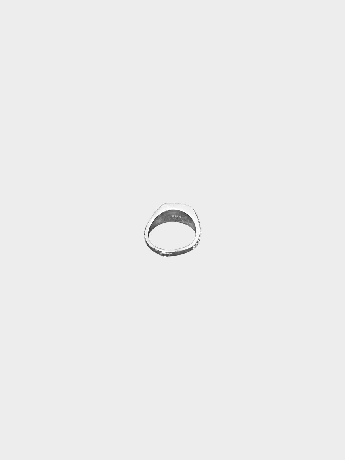 Christian Dior 2010s Silver Rhinestone-embellished CD Logo Ring