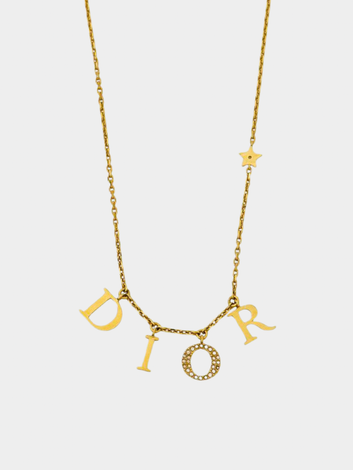 Christian Dior 2010s Gold Dio(r)evolution Rhinestone Necklace
