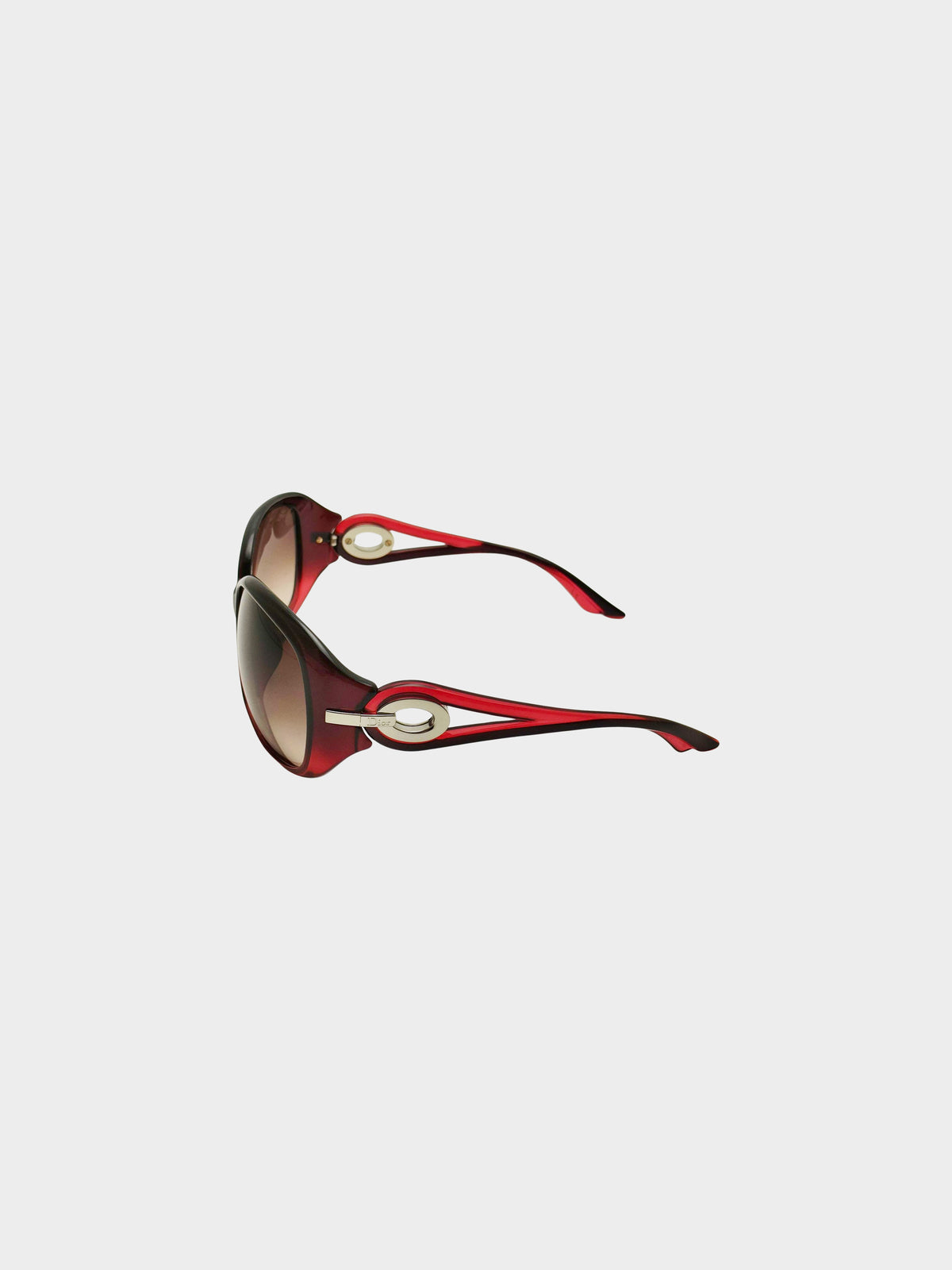 Christian Dior 2000s Burgundy Volute 2F Oversized Sunglasses