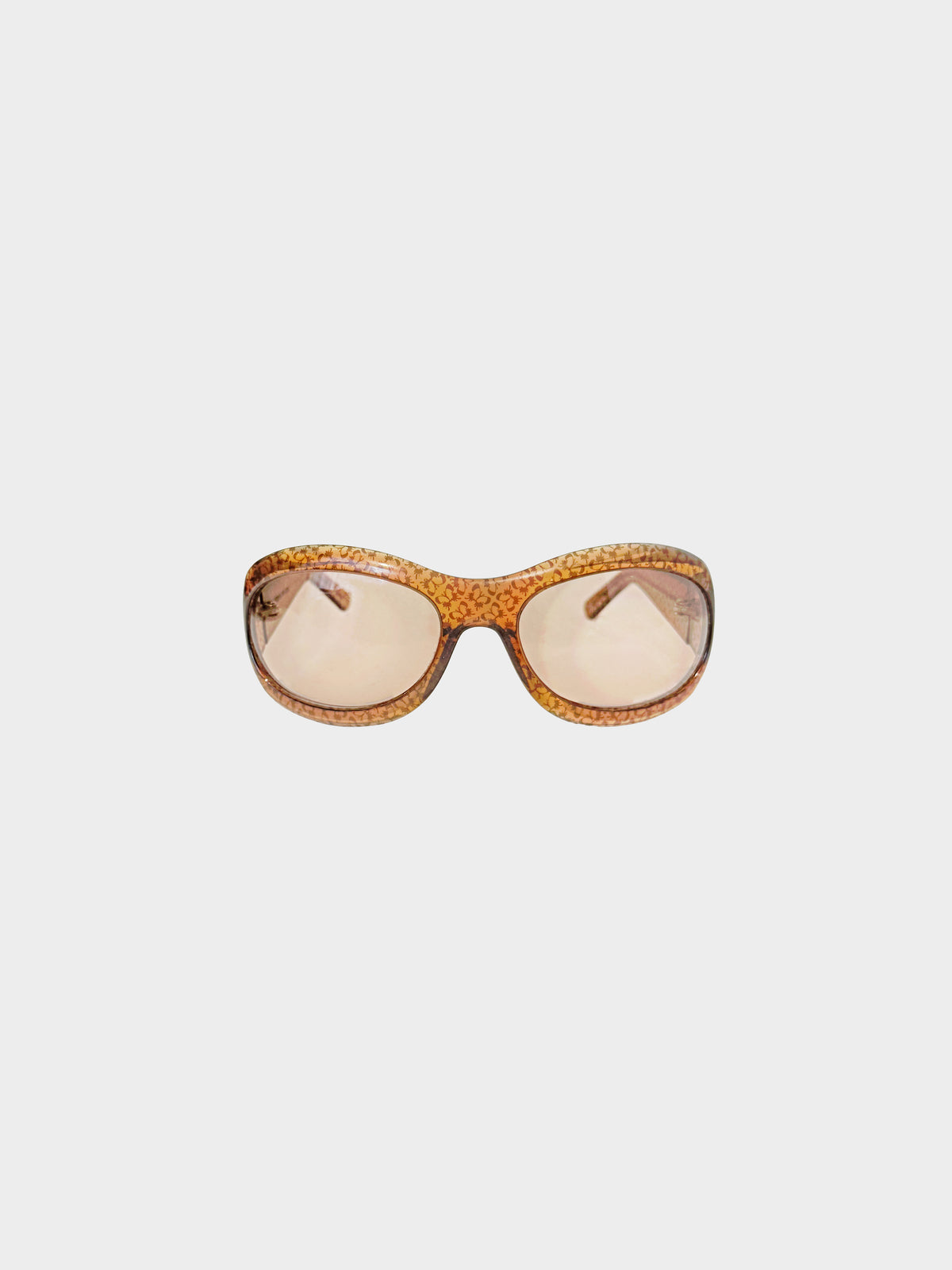 Bottega Veneta 2000s Brown Butterfly Print Translucent Sunglasses