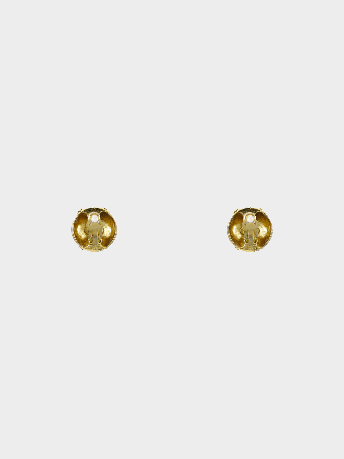 Chanel 1988 Gold Plated Vintage Round COCO Mark Clip-on Earrings