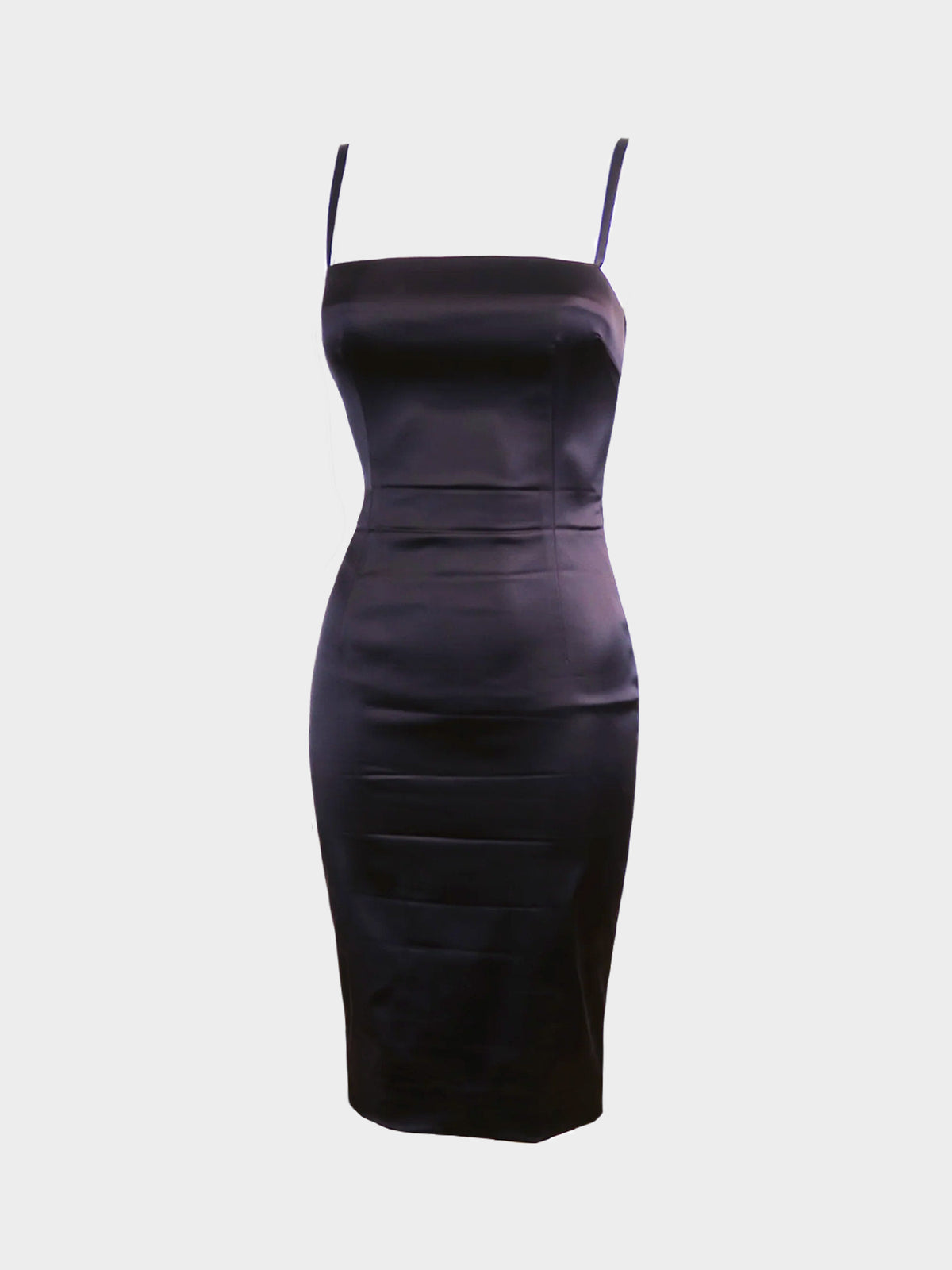 Dolce and Gabbana D&G 2000s Dark Purple Satin Midi Dress