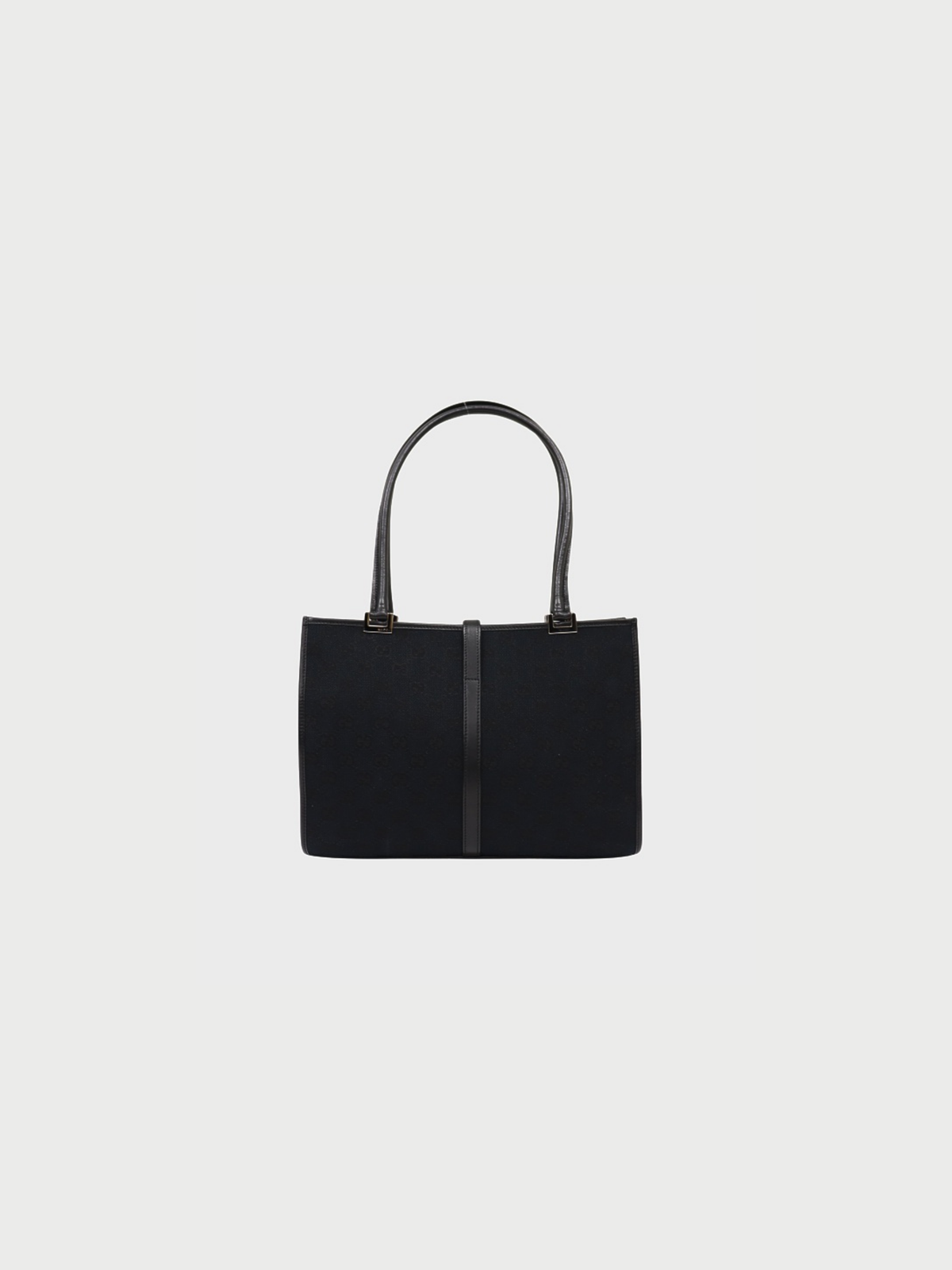 Gucci 1990s Black GG Canvas Jackie Handbag