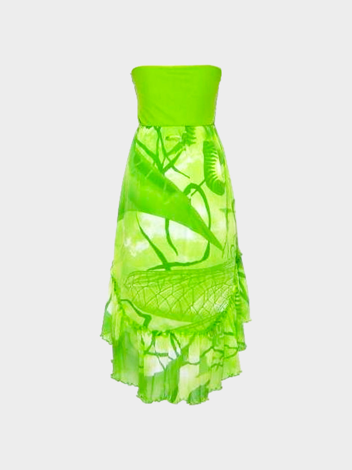 Jean Paul Gaultier Early 2000s Green Frill Skirt Dress