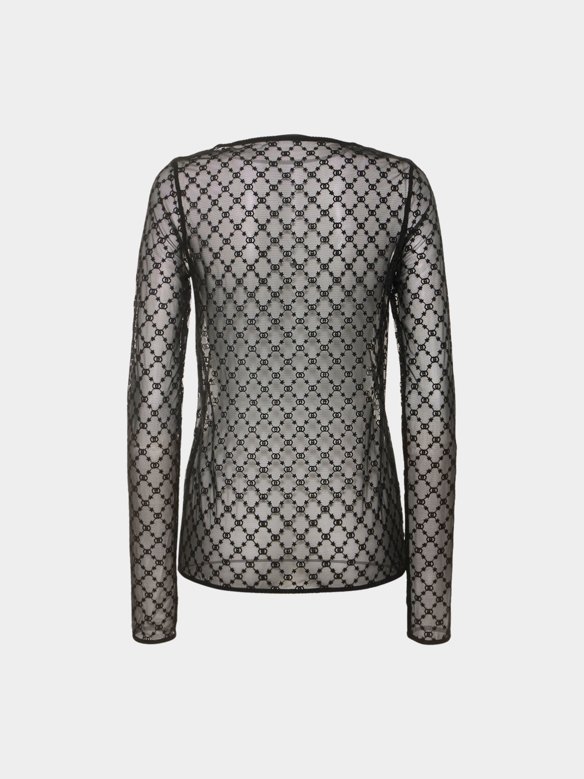 Gucci 2000s Black Nylon GG Sheer Top
