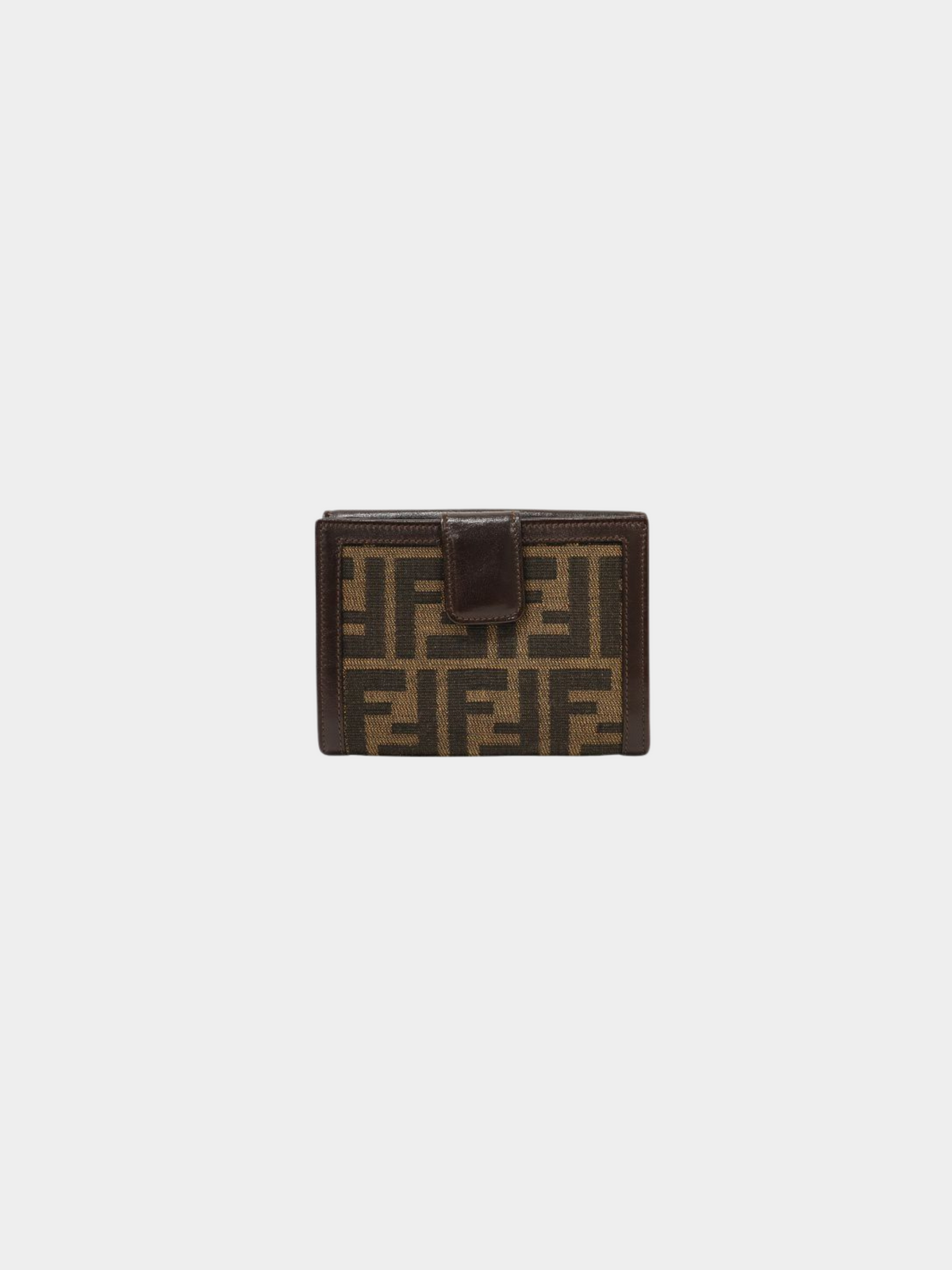 Fendi 2000s Brown Zucca Canvas Leather Wallet