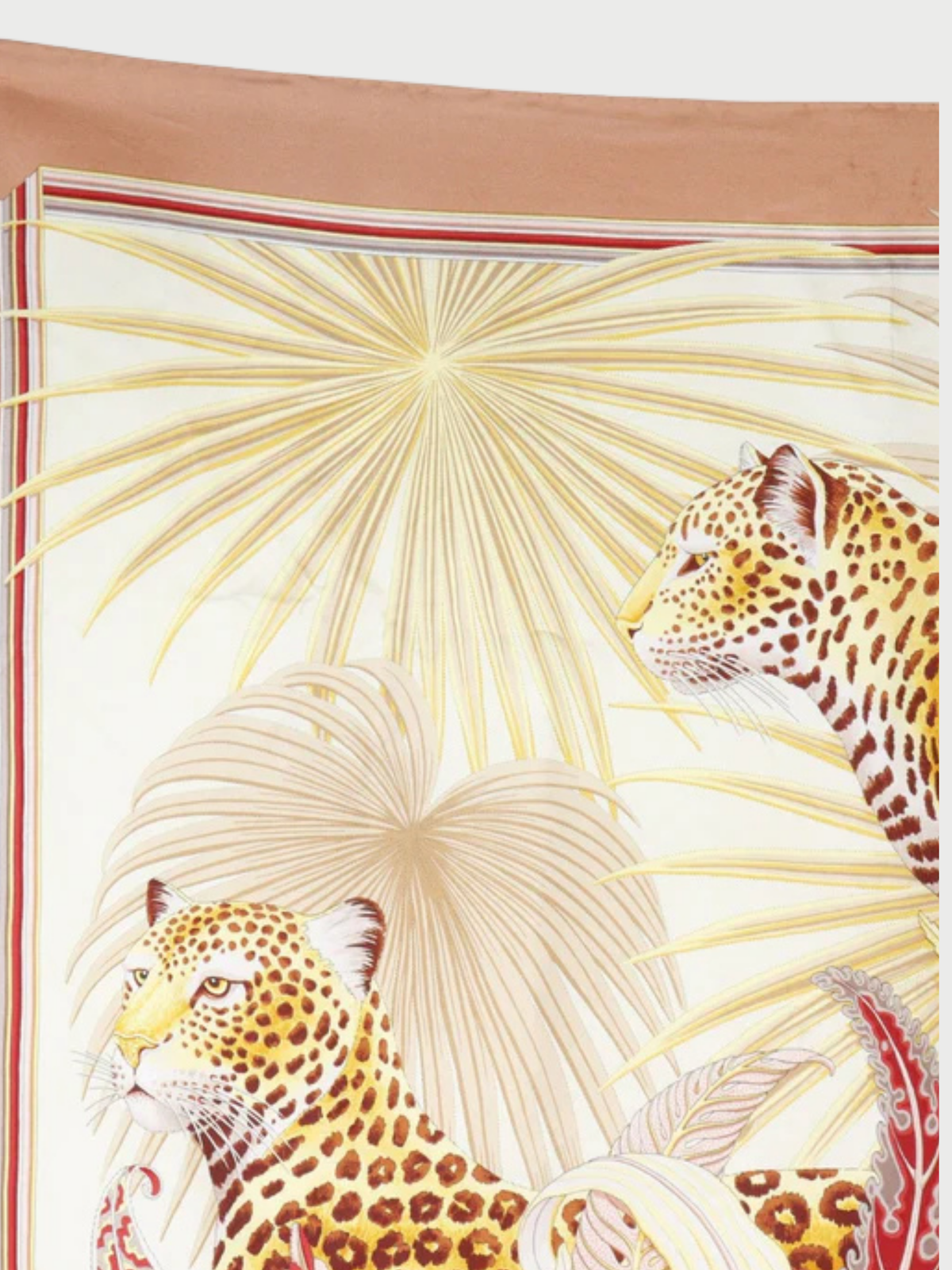 Salvatore Ferragamo 2000s Brown Leopard Silk Scarf