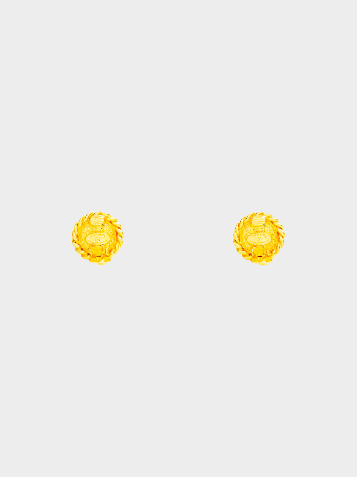 Chanel 1985 Red Gripore Clip-On Earrings