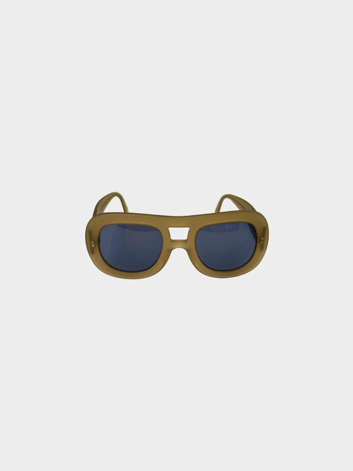 Chanel 1990s Rare Green Chunky Rue Cambon Sunglasses