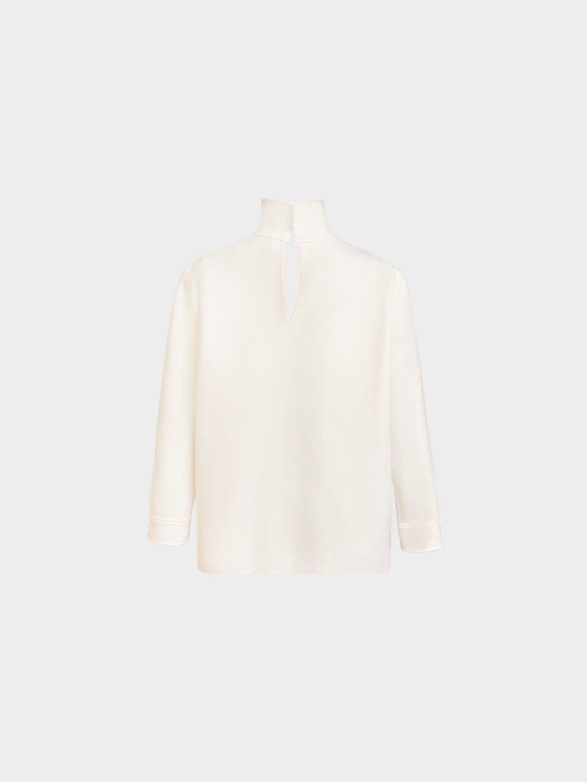 Jil Sander 2010s White Wool Blend High-neck Long Sleeved Top