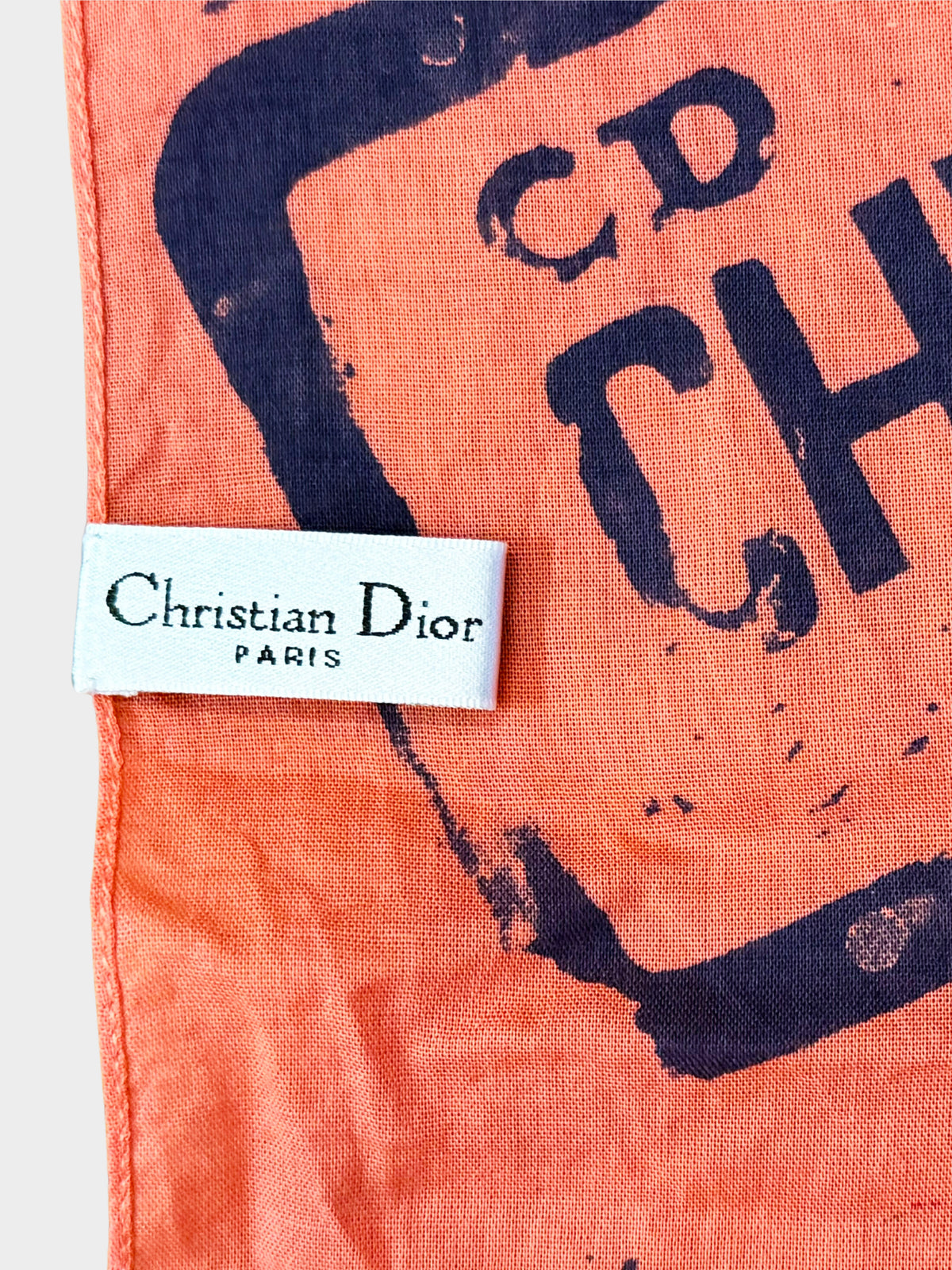 Christian Dior Spring  2001-2002 Red Graffiti Print Cotton Scarf