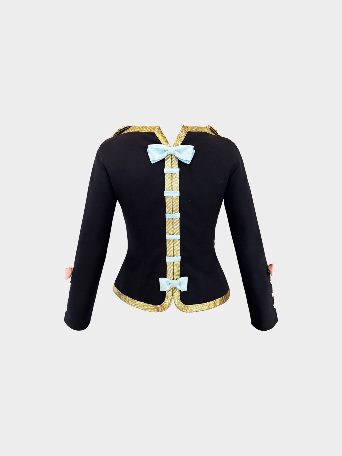Gianni Versace Early 1990s Dark Blue and Gold Bejewelled Wool Evening Suit
