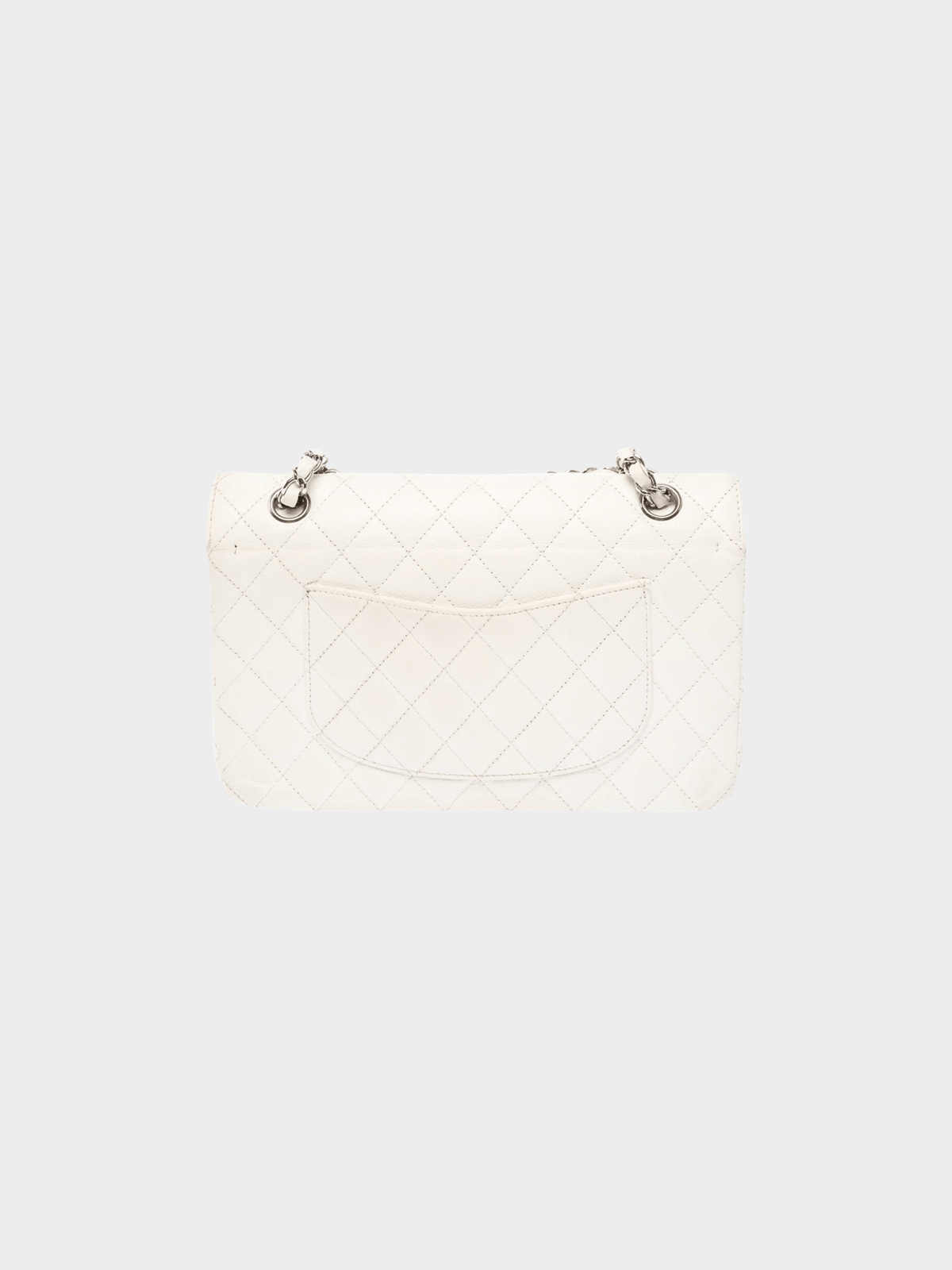 Chanel 2008 White Caviar Leather Medium Double Flap Bag