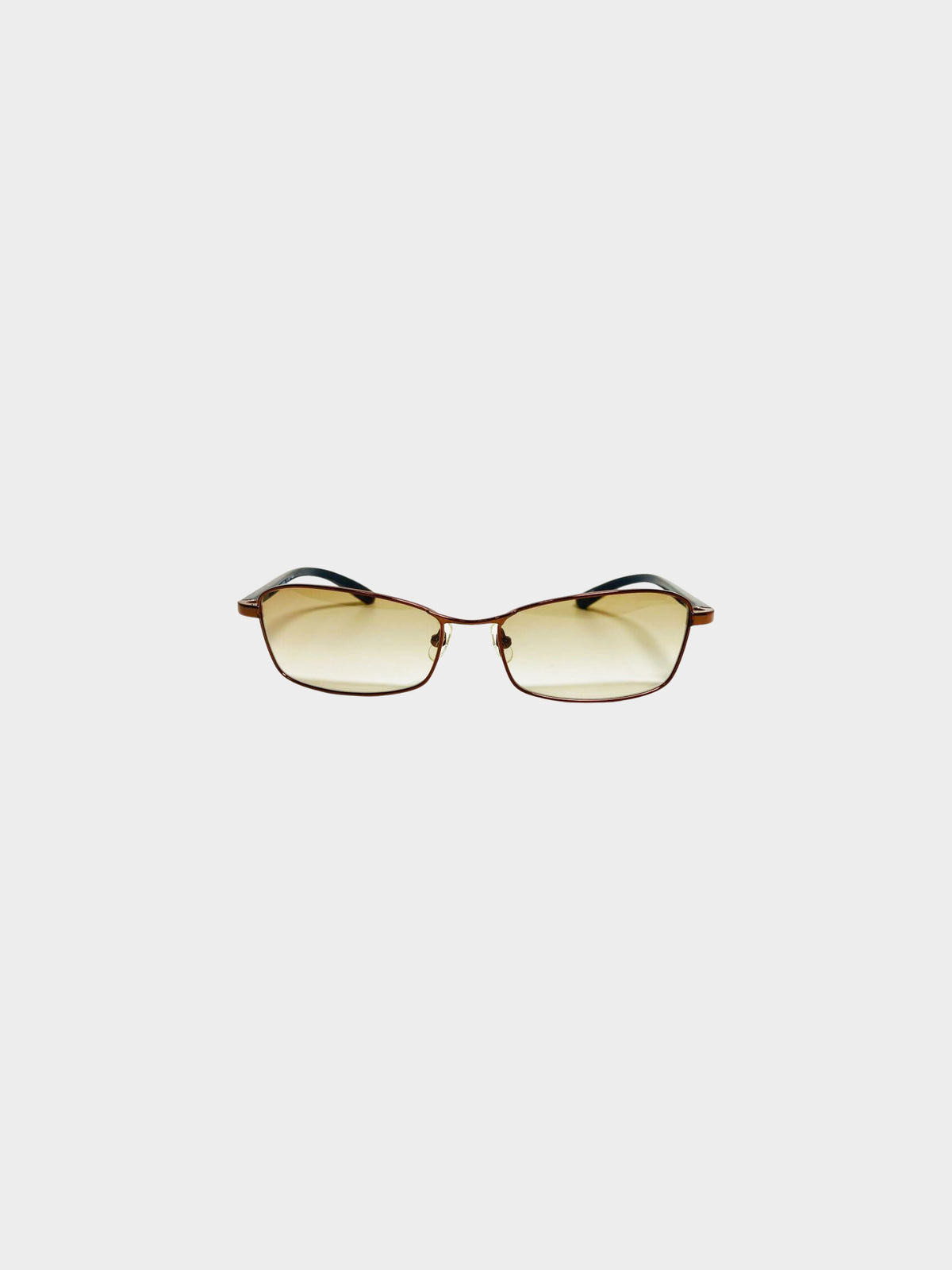 Jean Paul Gaultier 2000s Copper and Camouflage Rectangle Sunglasses