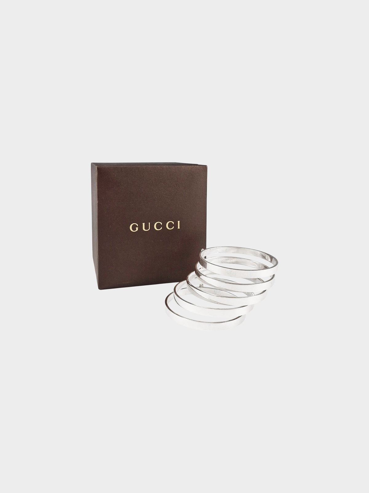 Gucci 2000s Sterling Silver Multi-band Cuff Bracelet