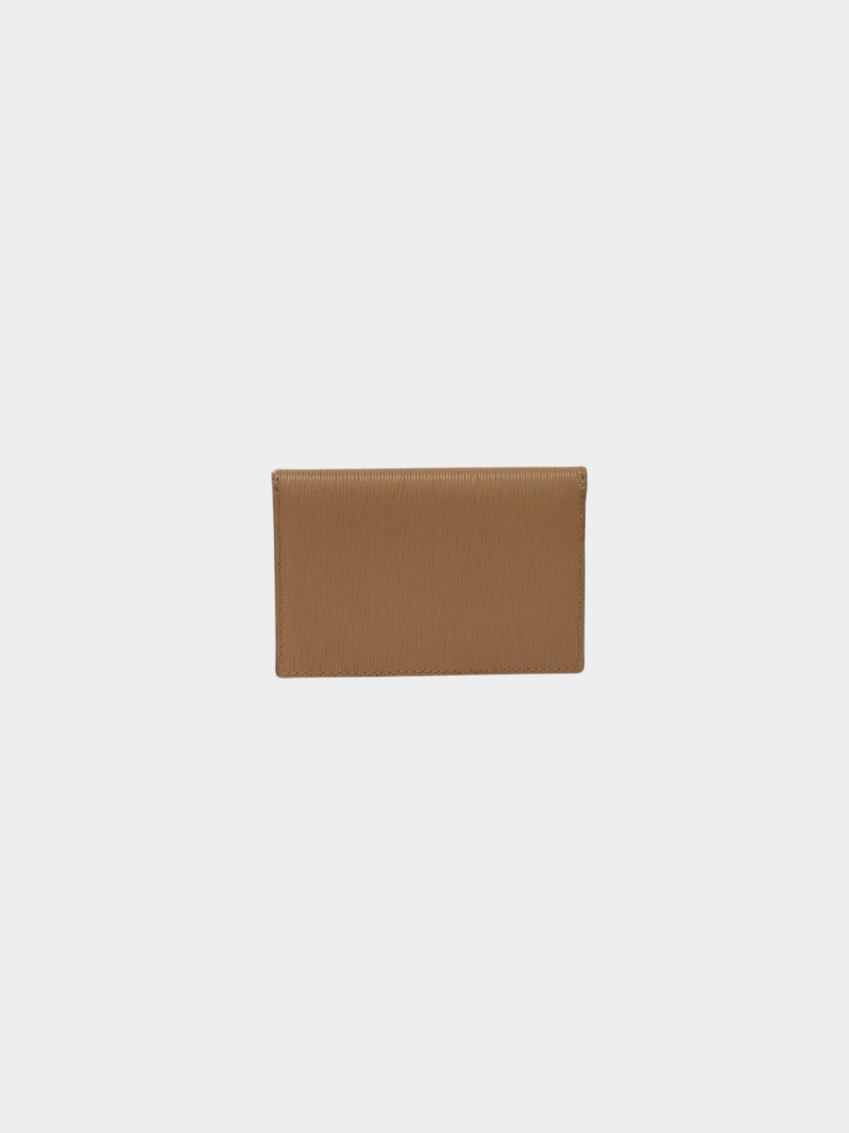 Prada 2010s Beige Pink Triangle Logo Leather Card Case