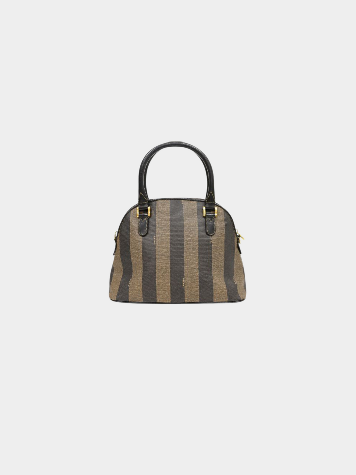 Fendi 2000s Black Khaki Pecan PVC Leather 2-Way Bag