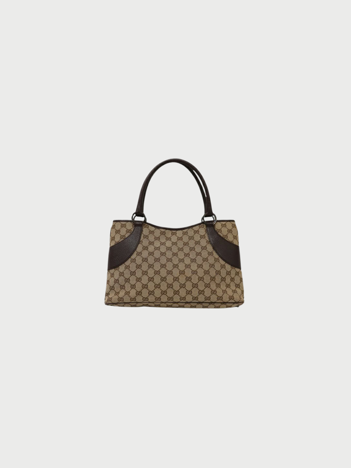 Gucci 2000s Beige GG Canvas Leather Handbag