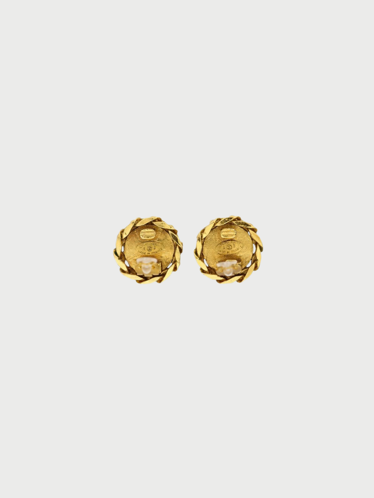 Chanel 2023 Gold Plated Metal Coco Rhinestone Earrings