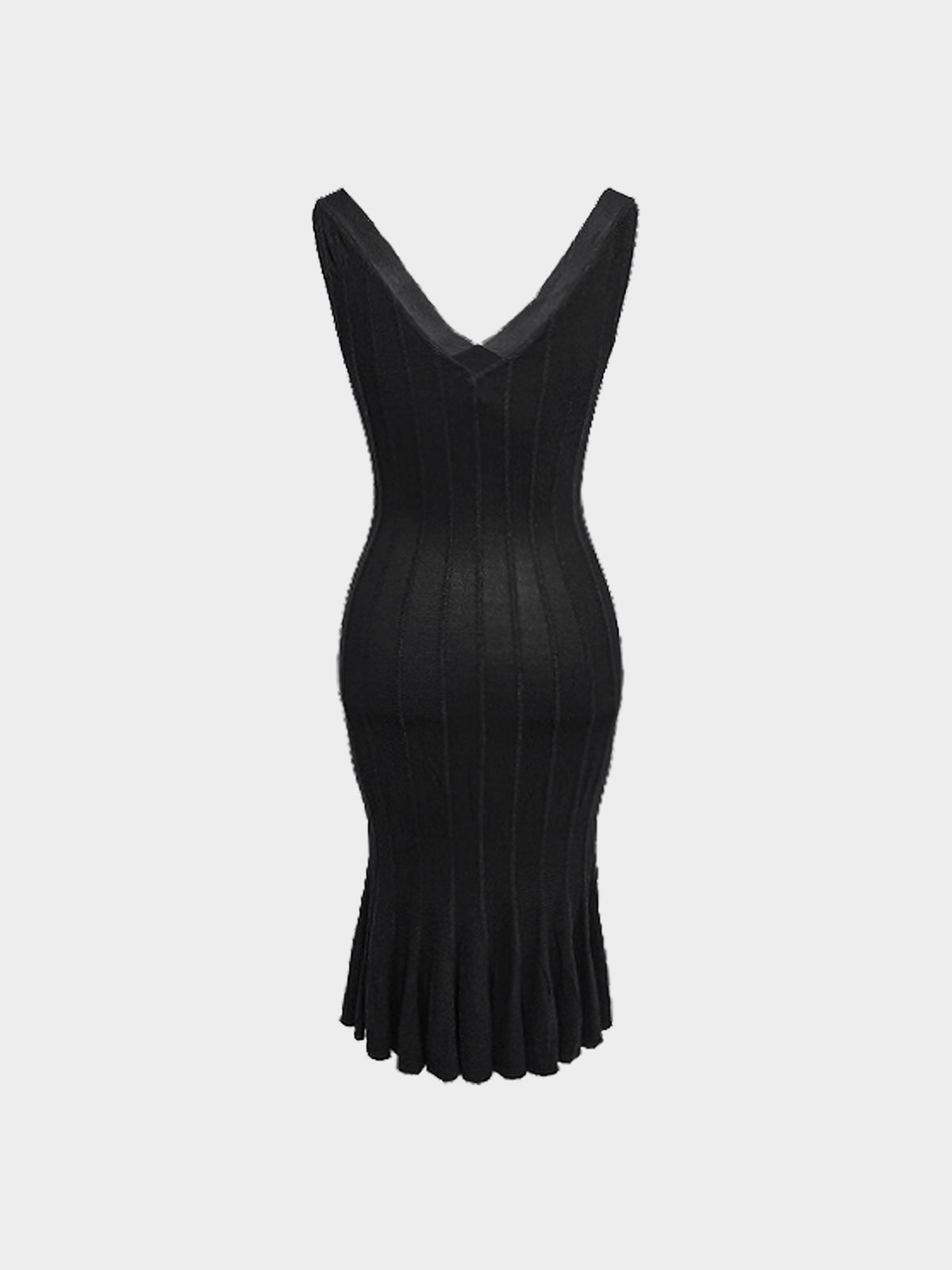 Blumarine 2000s Black Fitted Mermaid Style Sleveless Dress